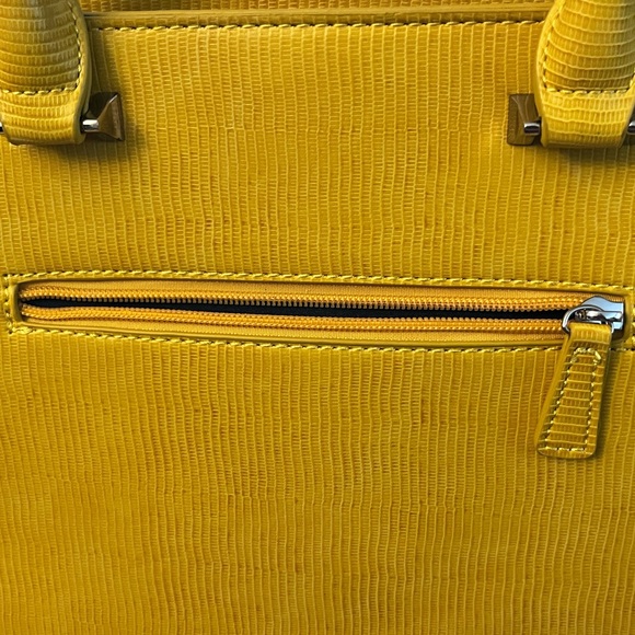 Ted Lapidus Buttery Yellow Leather and Cloth Handbag - Picture 5 of 11